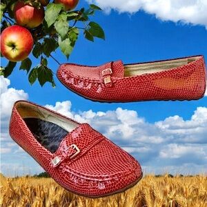 David Tate Loafer Patent Leather Snakeskin Print Womens size 12